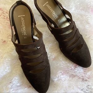 Aquatalia cutout clog shoes